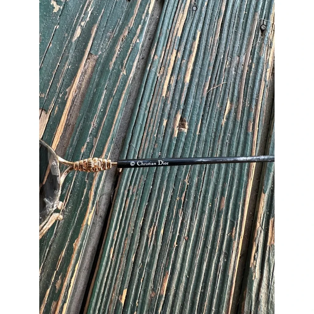 Christian Dior vtg Sunglasses Gold Tone CD 3525 94N Austria Damaged For Parts - Picture 7 of 9